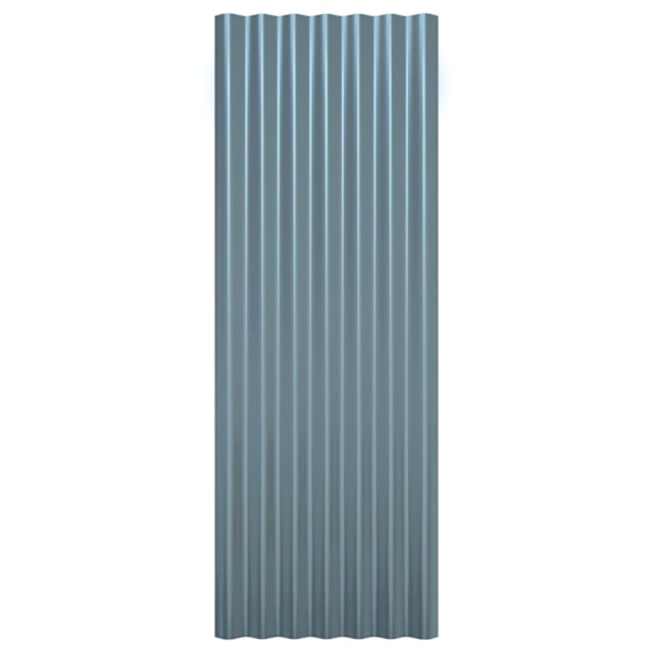vidaXL Takplåt 12 st pulverlackerat stål grå 100x36 cm Grå