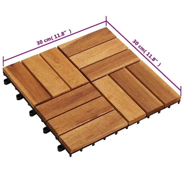 vidaXL Balkongplattor i akaciaträ 30 x 30, st Brun