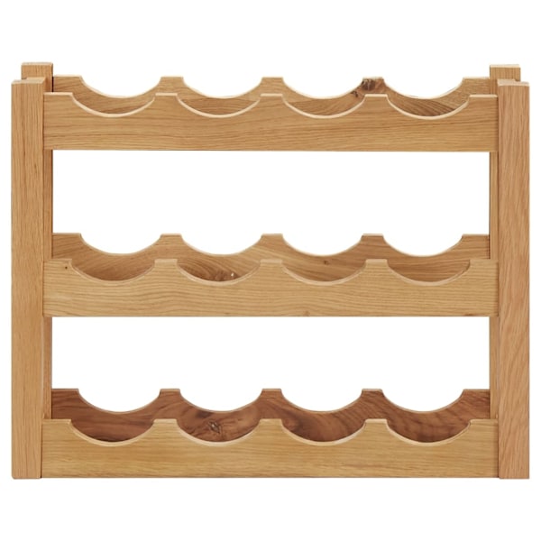 vidaXL Vinställ för 12 flaskor 47x21x36 cm massiv ek Brun