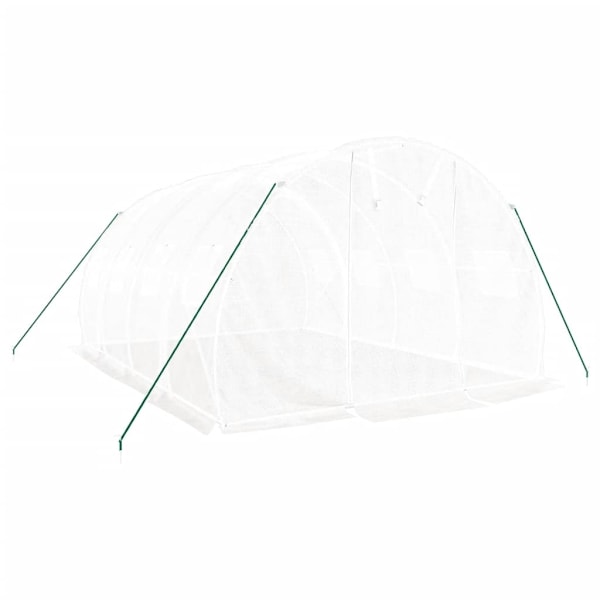 vidaXL Växthus med stålram vit 12 m² 4x3x2 m Vit