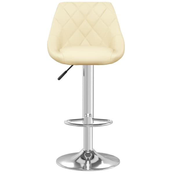 vidaXL Barstolar 2 st gräddvit konstläder Creme