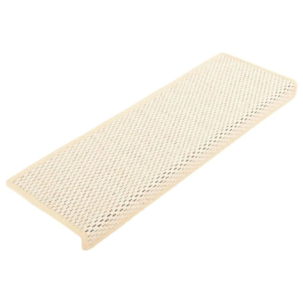 vidaXL Trappstegsmattor självhäftande sisal 15 st 65x21x4 cm naturvit Creme