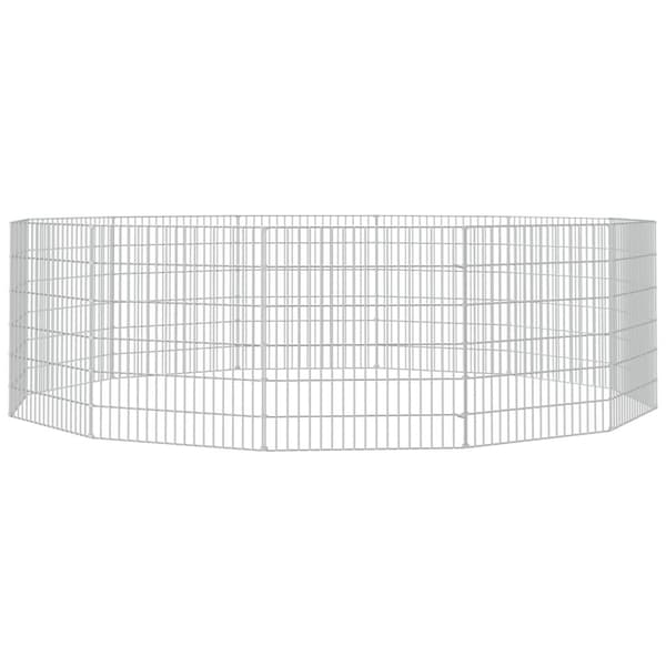vidaXL Kaninhage 12 paneler 54x60 cm galvaniserat järn Silver