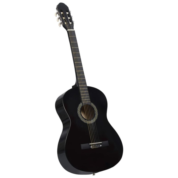 vidaXL Gitarr för nybörjare med fodral klassisk svart 4/4 39"