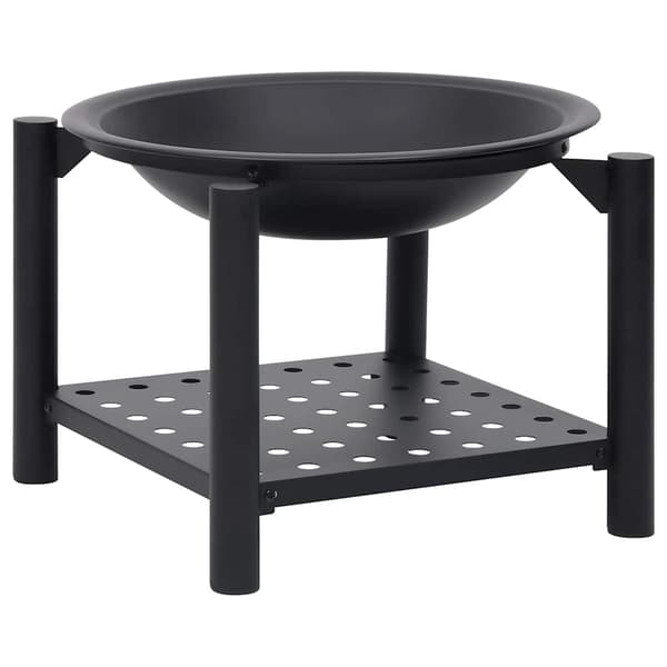 vidaXL Eldstad med eldgaffel 54x54x55 cm stål Svart