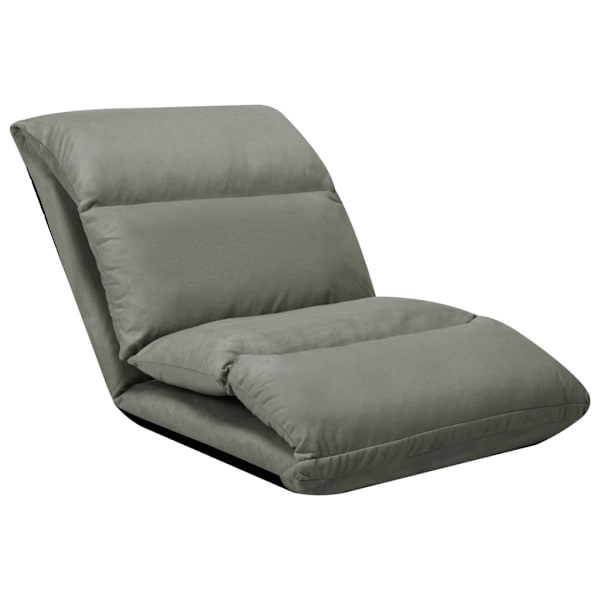 vidaXL Golvstol vikbar mörkgrå mikrofiber grå