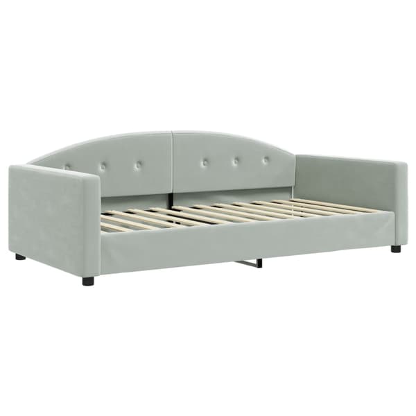 vidaXL Dagbädd utdragbar ljusgrå 100x200 cm sammet Grå
