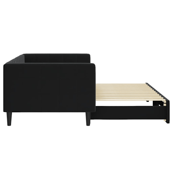 vidaXL Dagbädd utdragbar svart 90x200 cm sammet Svart