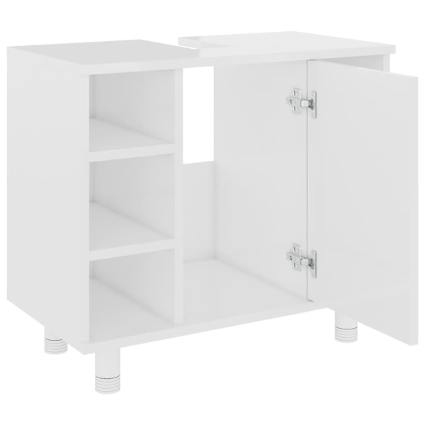 vidaXL Badrumsskåp vit högglans 60x32x53,5 cm konstruerat trä Vit