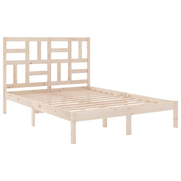 vidaXL Sängram massivt trä 150x200 cm Brun