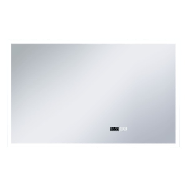 vidaXL Badrumsspegel LED med touch-sensor och tidsdisplay 100x60 cm Silver
