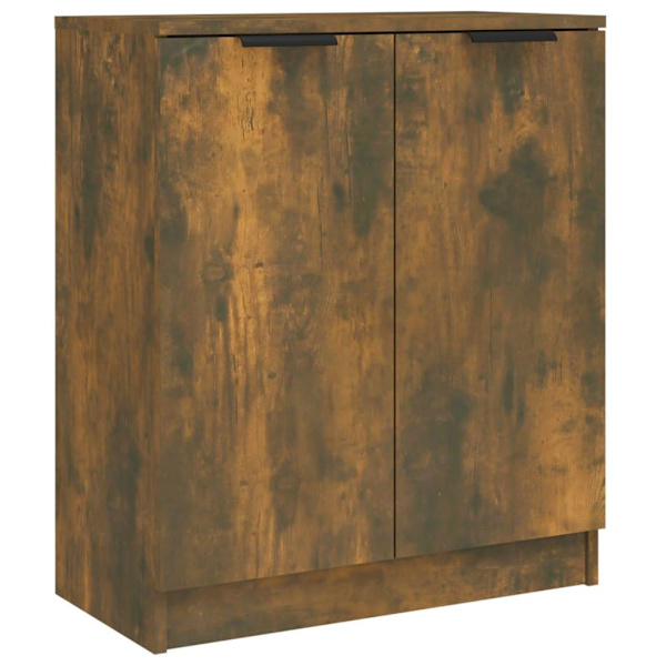 vidaXL Skänkar 2 st rökfärgad ek 60x30x70 cm konstruerat trä Brun