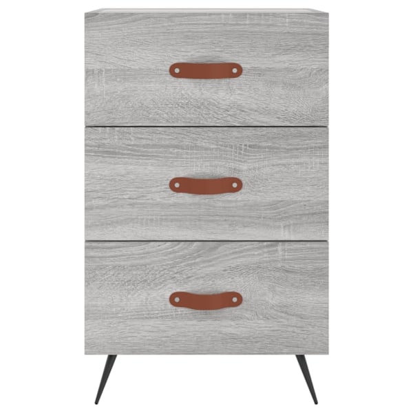vidaXL Sängbord grå sonoma-ek 40x40x66 cm konstruerat trä Grå