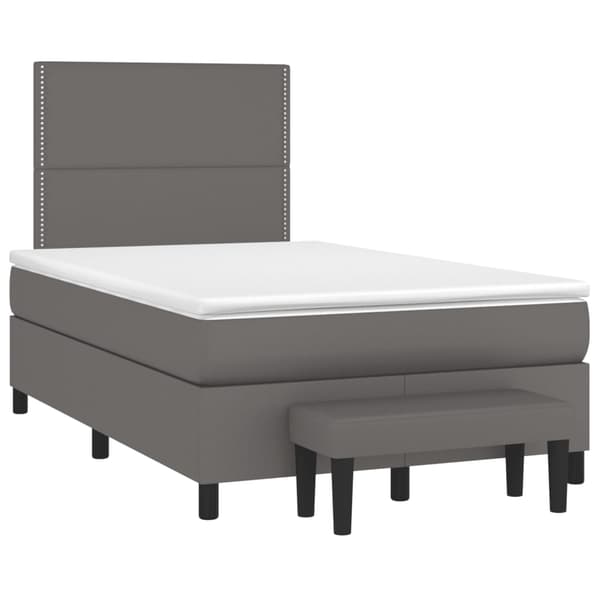 vidaXL Ramsäng med madrass grå 120x200 cm konstläder Grå