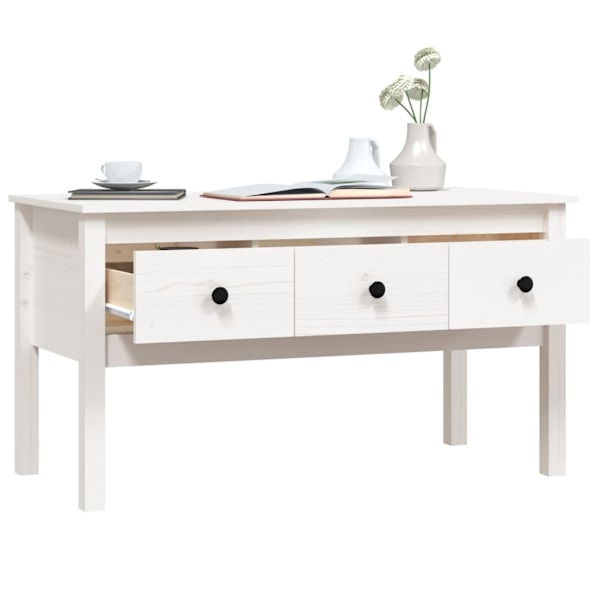 vidaXL Soffbord vit 102x49x55 cm massiv furu Vit