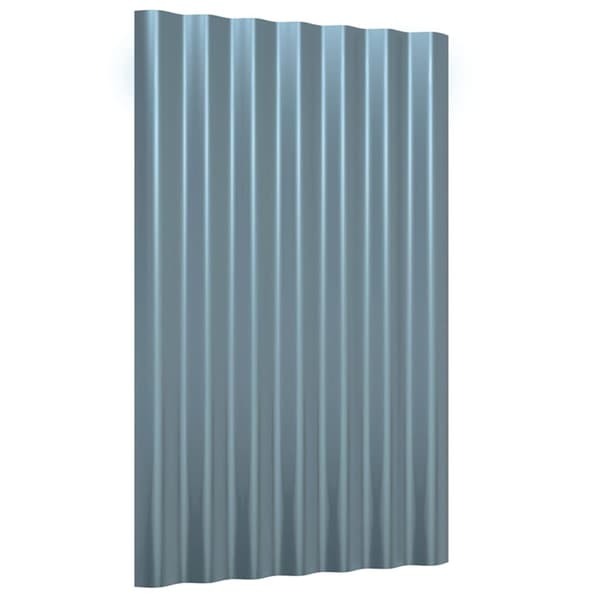 vidaXL Takplåt 36 st pulverlackerat stål grå 60x36 cm Grå