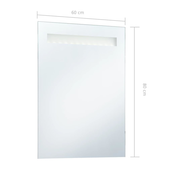 vidaXL Badrumsspegel LED 60x80 cm Silver