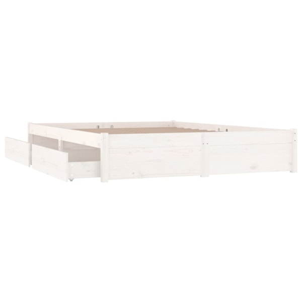 vidaXL Sängram med lådor vit 120x190 cm Vit