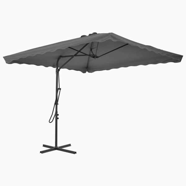 vidaXL Trädgårdsparasoll med stålstång 250x250 cm antracit Antracit