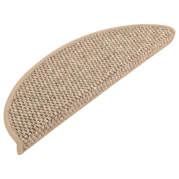 vidaXL Trappstegsmattor självhäftande sisal 15 st 56x17x3 cm mör Beige