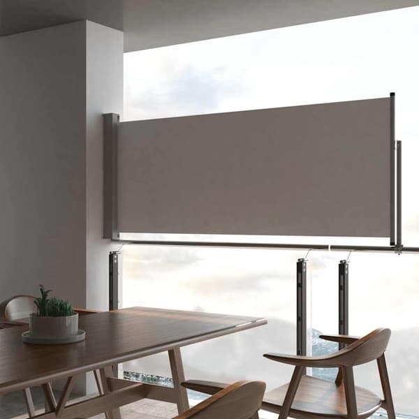 vidaXL Infällbar sidomarkis 100 x 300 cm grå grå