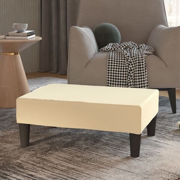 vidaXL Fotpall gräddvit 78x56x32 cm konstläder Creme
