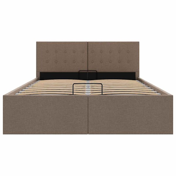 vidaXL Sängram hydraulisk förvaring utan madrass taupe 120x200 cm Taupe
