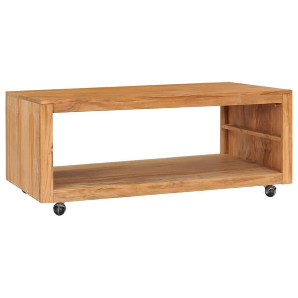 vidaXL Soffbord 110x60x40 cm massiv teak Brun