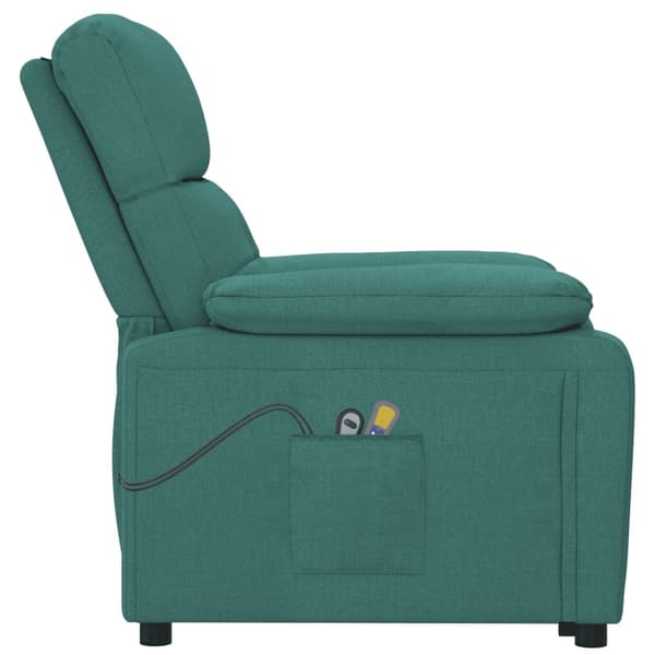 vidaXL Massagefåtölj mörkgrön tyg Grön