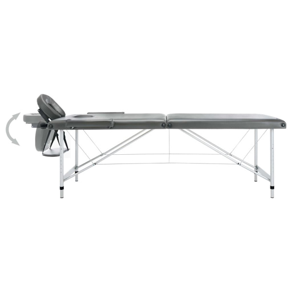vidaXL Massagebänk med 2 zoner aluminiumram antracit 186x68 cm Antracit