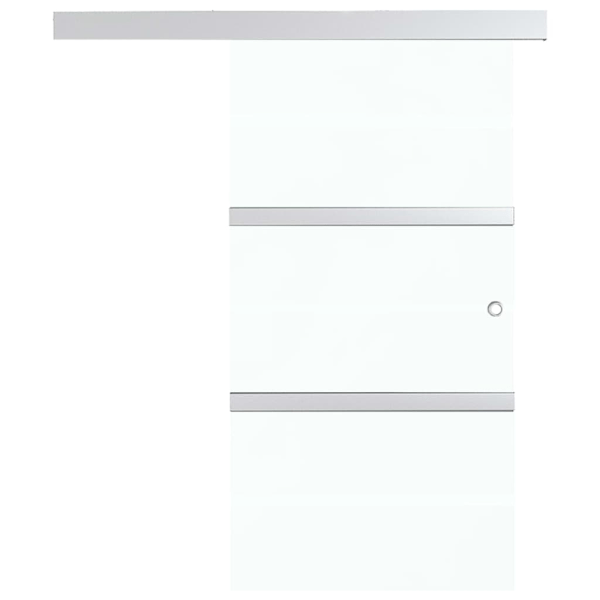 vidaXL Skjutdörr med mjukstopp ESG-glas och aluminium 90x205 cm Silver