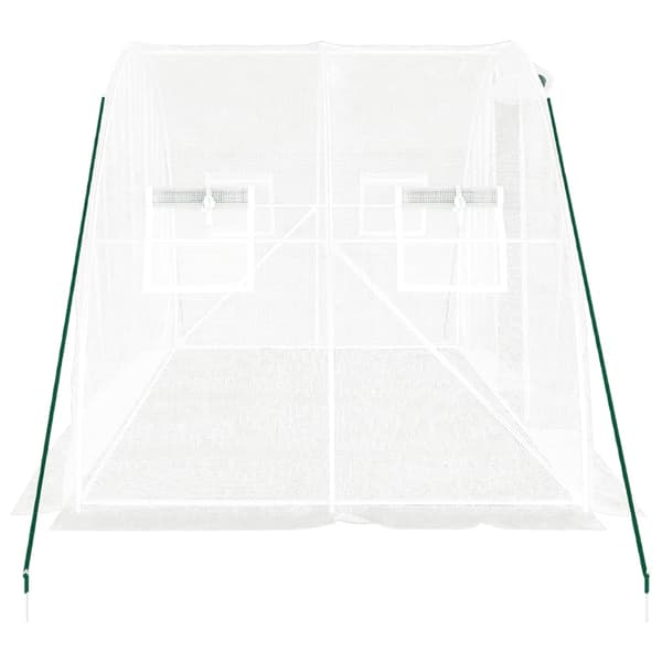 vidaXL Växthus med stålram vit 8 m² 4x2x2 m Vit