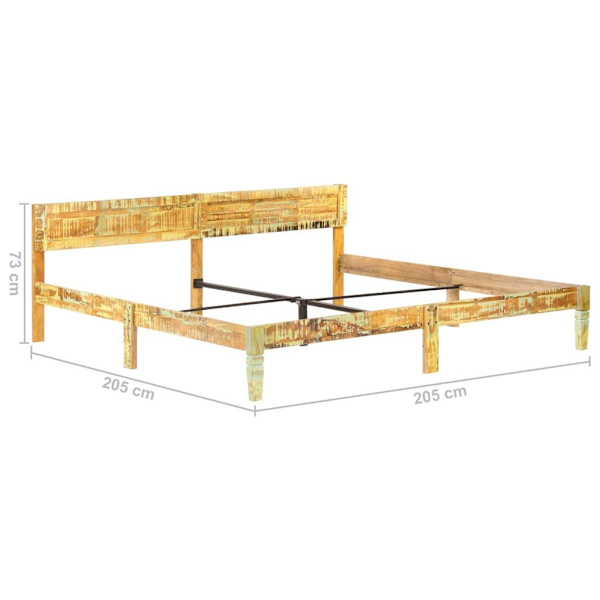 vidaXL Sängram massivt återvunnet trä 200x200 cm Brun