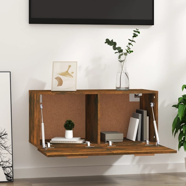 vidaXL Väggskåp rökfärgad ek 80x35x36,5 cm konstruerat trä Brun