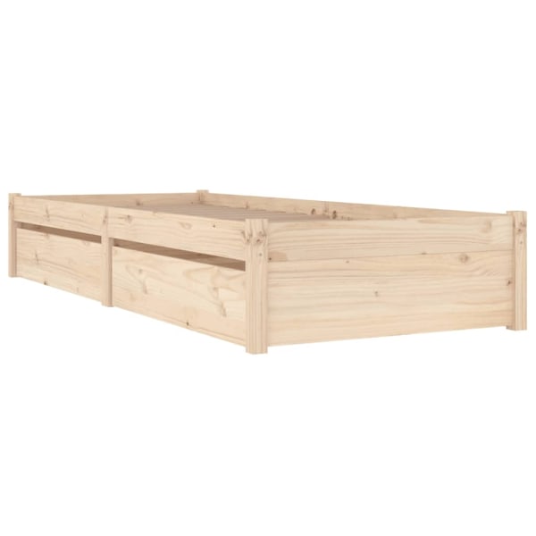 vidaXL Sängram med lådor 90x200 cm Brun