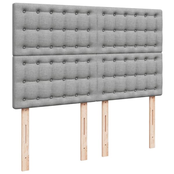 vidaXL Ramsäng med madrass ljusgrå 140x190 cm tyg Grå