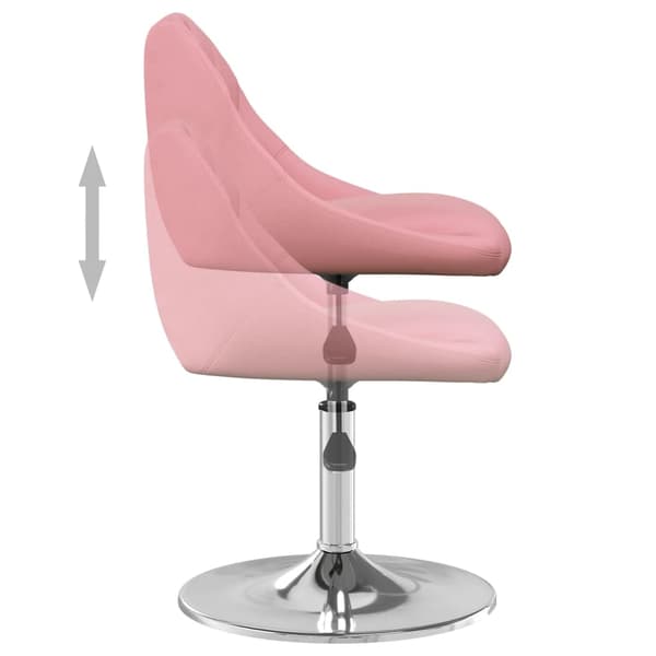 vidaXL Snurrbara matstolar 6 st rosa sammet Rosa