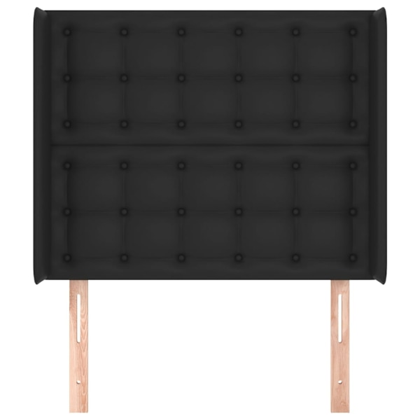 vidaXL Sänggavel med kanter svart 93x16x118/128 cm konstläder Svart