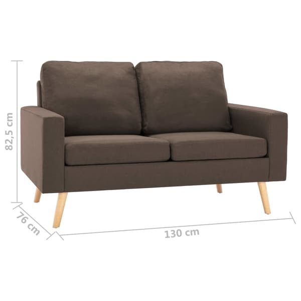 vidaXL Soffgrupp 2 delar tyg brun Brun