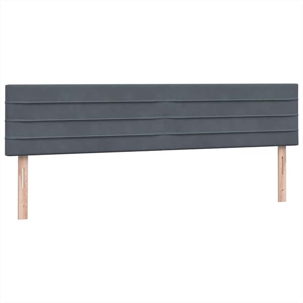 vidaXL Ramsäng med madrass mörkgrå 180x210 cm sammet Grå