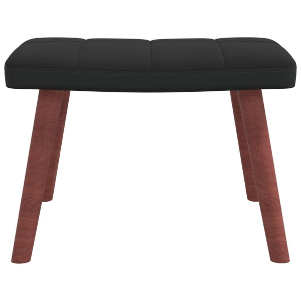 vidaXL Gungstol med fotpall svart sammet och PVC Svart