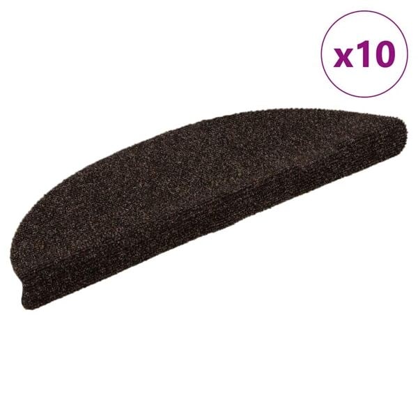 vidaXL Trappstegsmattor självhäftande 10 st brun 56x17x3 cm brodyr Brun
