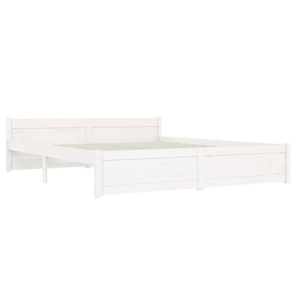 vidaXL Sängram vit massivt trä 150x200 cm Vit