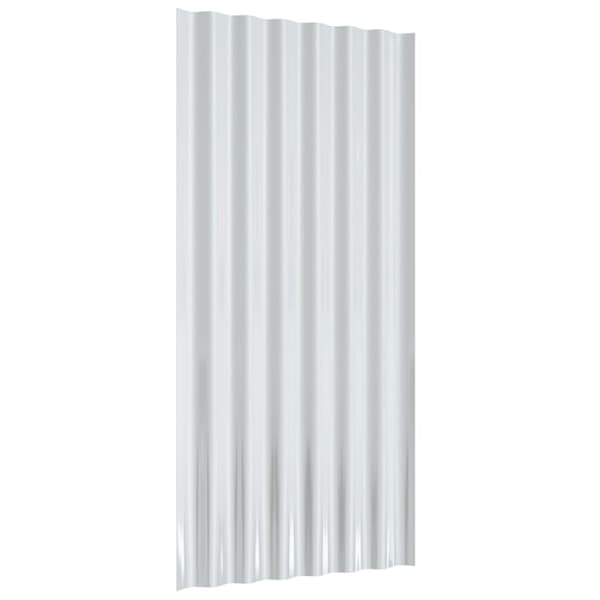 vidaXL Takplåt 12 st pulverlackerat stål grå 80x36 cm Grå