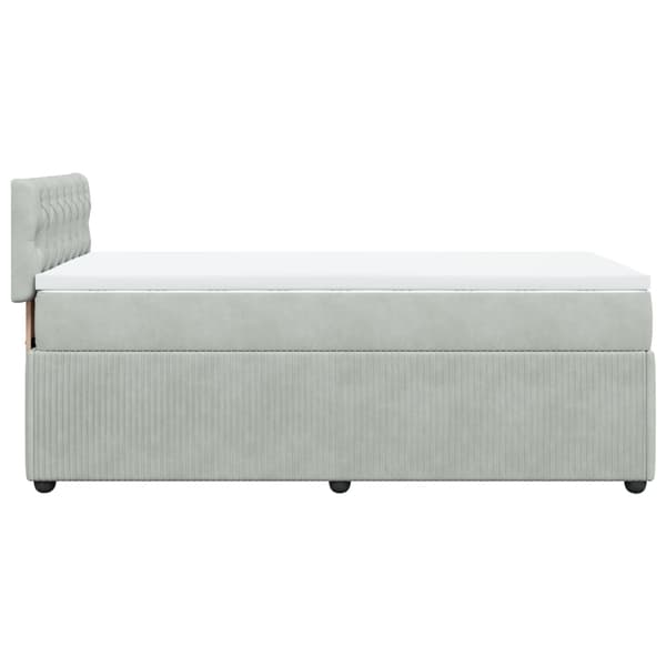 vidaXL Ramsäng med madrass ljusgrå 80x200 cm sammet Grå