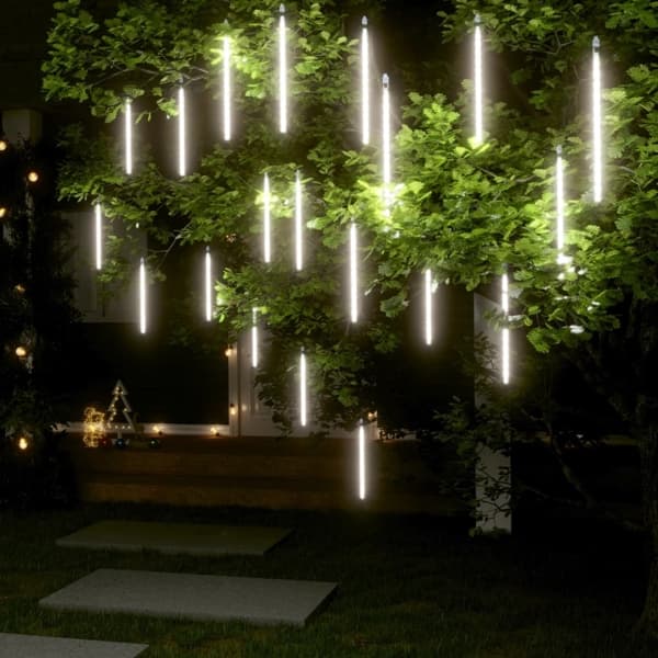 vidaXL Meteorregn 20 st 30 cm 480 LED kallvit inne/ute Vit
