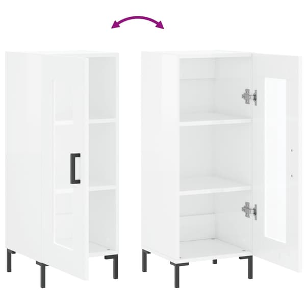 vidaXL Skåp vit högglans 34,5x34x90 cm konstruerat trä Vit