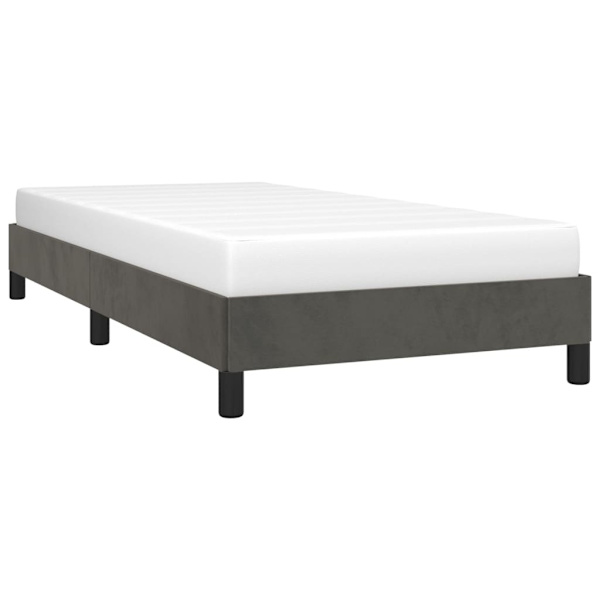 vidaXL Sängram mörkgrå 100x200 cm sammet Grå