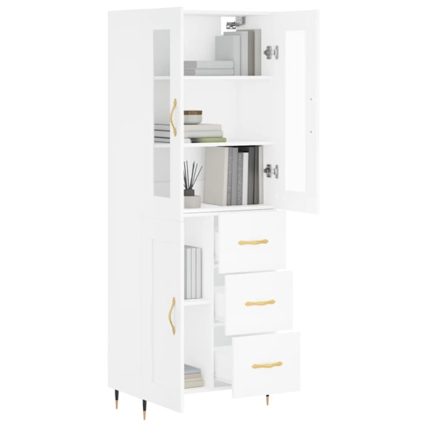 vidaXL Högskåp vit 69,5x34x180 cm konstruerat trä Vit