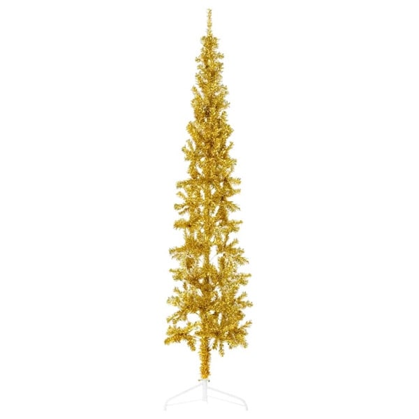 vidaXL Smal halv plastgran med stativ guld 210 cm Guld